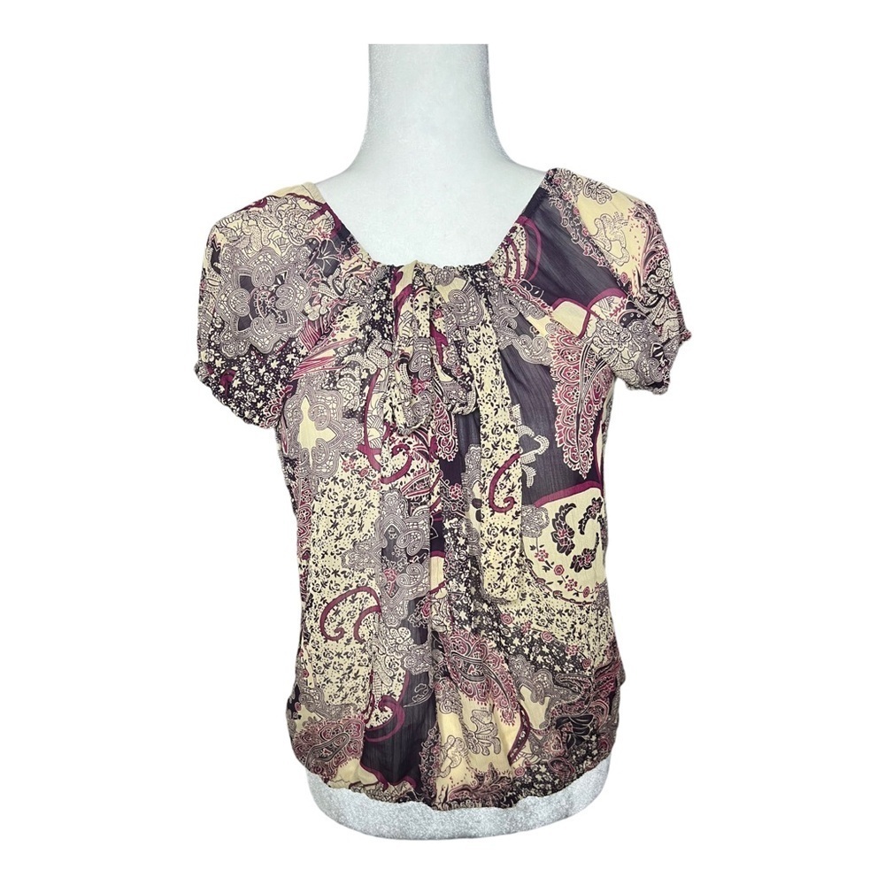 Boho Chic Y2K Sheer Top M
